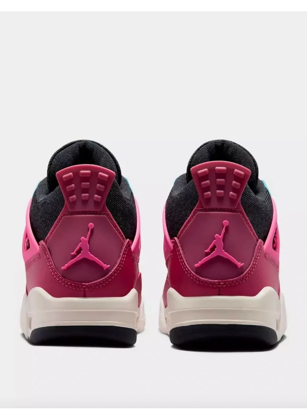 Jordan Girls' Hot Pink and Black Retro Sneaker with Colorful Eyelets